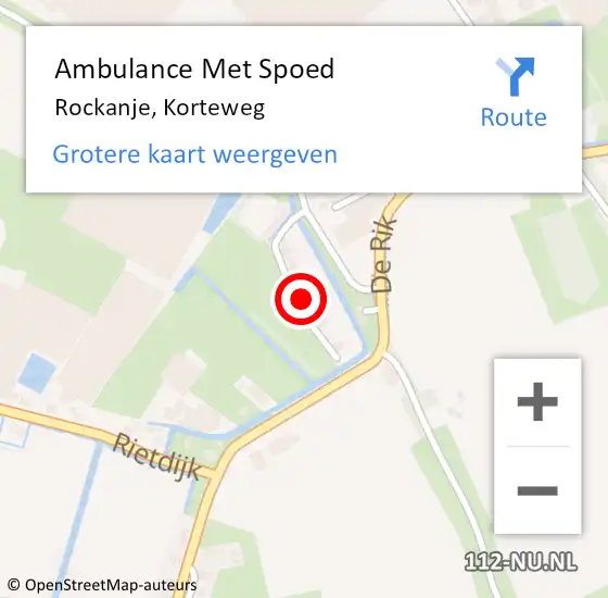 Locatie op kaart van de 112 melding: Ambulance Met Spoed Naar Rockanje, Korteweg op 25 september 2023 19:36