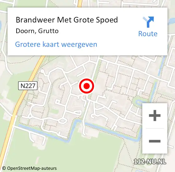 Locatie op kaart van de 112 melding: Brandweer Met Grote Spoed Naar Doorn, Grutto op 25 september 2023 19:38