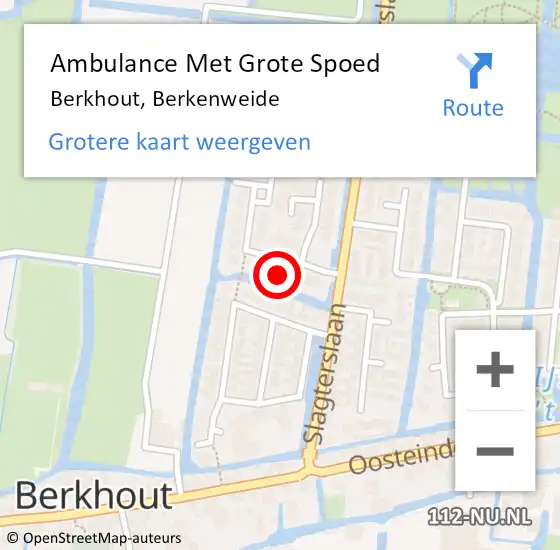 Locatie op kaart van de 112 melding: Ambulance Met Grote Spoed Naar Berkhout, Berkenweide op 25 september 2023 21:08