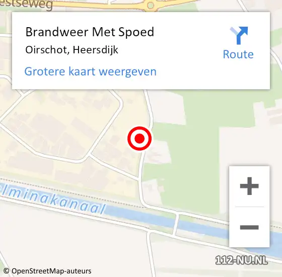 Locatie op kaart van de 112 melding: Brandweer Met Spoed Naar Oirschot, Heersdijk op 25 september 2023 22:24