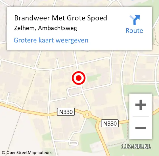 Locatie op kaart van de 112 melding: Brandweer Met Grote Spoed Naar Zelhem, Ambachtsweg op 25 september 2023 22:24