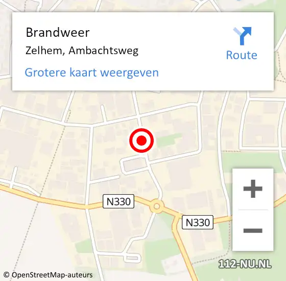 Locatie op kaart van de 112 melding: Brandweer Zelhem, Ambachtsweg op 25 september 2023 22:41