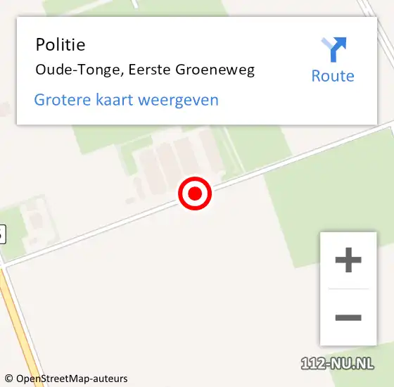 Locatie op kaart van de 112 melding: Politie Oude-Tonge, Eerste Groeneweg op 9 september 2014 13:21