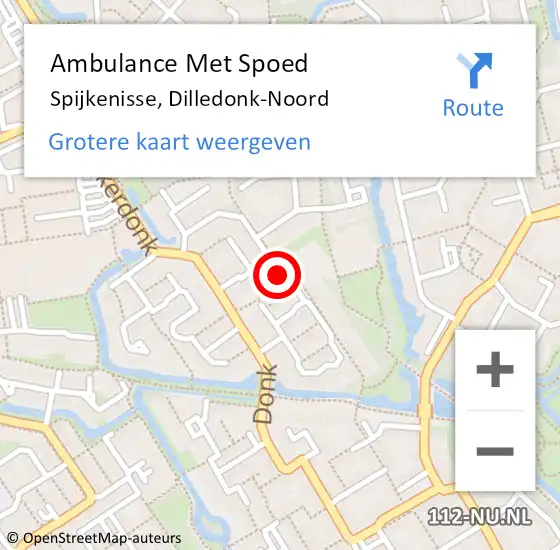 Locatie op kaart van de 112 melding: Ambulance Met Spoed Naar Spijkenisse, Dilledonk-Noord op 26 september 2023 04:45