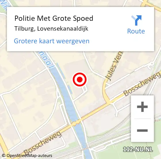 Locatie op kaart van de 112 melding: Politie Met Grote Spoed Naar Tilburg, Lovensekanaaldijk op 26 september 2023 08:36