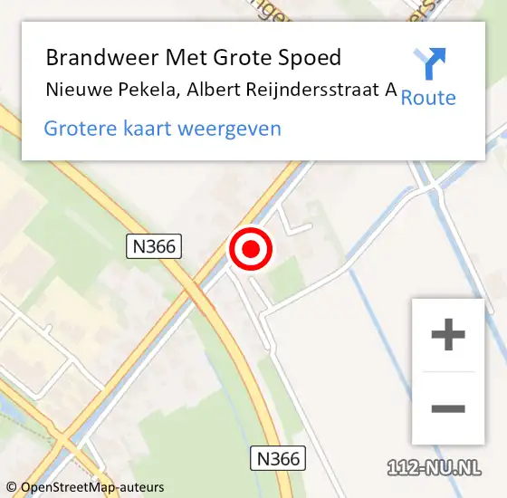 Locatie op kaart van de 112 melding: Brandweer Met Grote Spoed Naar Nieuwe Pekela, Albert Reijndersstraat A op 26 september 2023 09:13