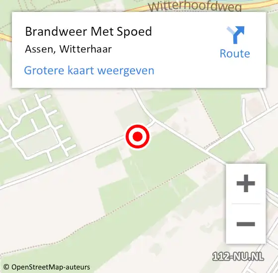 Locatie op kaart van de 112 melding: Brandweer Met Spoed Naar Assen, Witterhaar op 26 september 2023 09:53