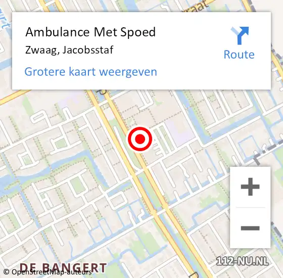 Locatie op kaart van de 112 melding: Ambulance Met Spoed Naar Zwaag, Jacobsstaf op 26 september 2023 11:02