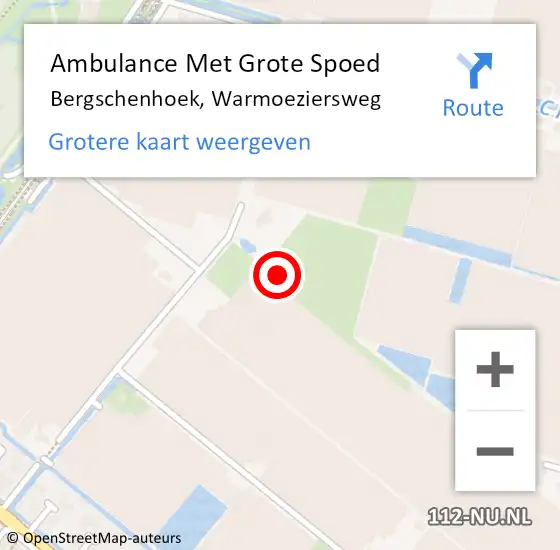 Locatie op kaart van de 112 melding: Ambulance Met Grote Spoed Naar Bergschenhoek, Warmoeziersweg op 26 september 2023 11:36