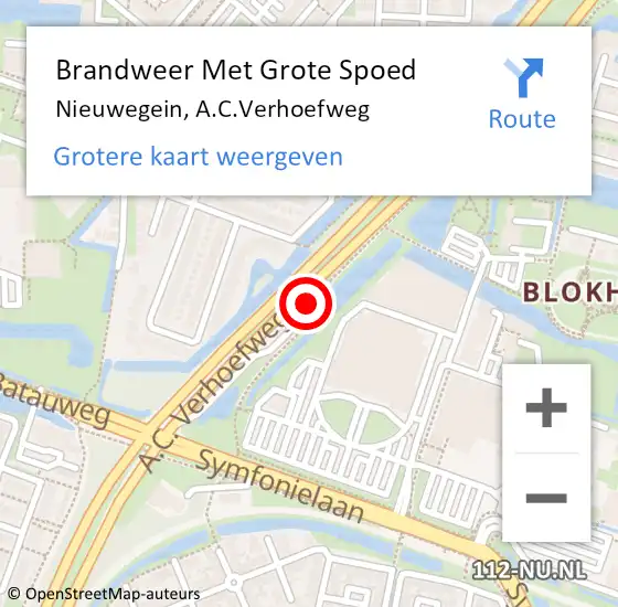 Locatie op kaart van de 112 melding: Brandweer Met Grote Spoed Naar Nieuwegein, A.C.Verhoefweg op 26 september 2023 11:41