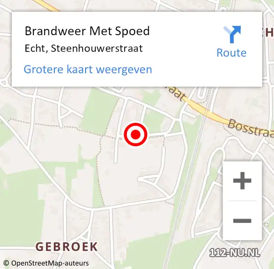 Locatie op kaart van de 112 melding: Brandweer Met Spoed Naar Echt, Steenhouwerstraat op 26 september 2023 11:58