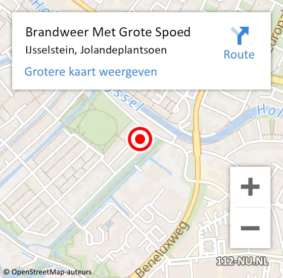 Locatie op kaart van de 112 melding: Brandweer Met Grote Spoed Naar IJsselstein, Jolandeplantsoen op 26 september 2023 11:58