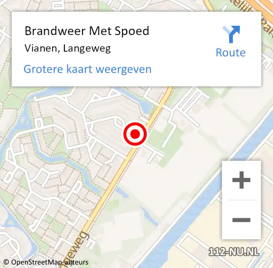 Locatie op kaart van de 112 melding: Brandweer Met Spoed Naar Vianen, Langeweg op 26 september 2023 12:20