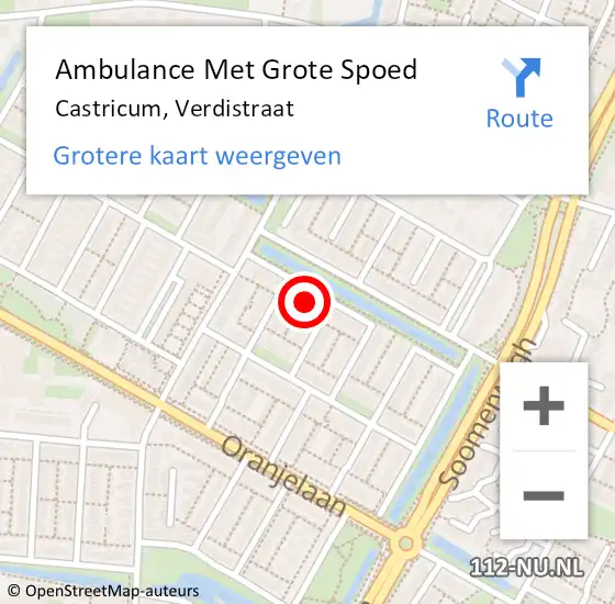 Locatie op kaart van de 112 melding: Ambulance Met Grote Spoed Naar Castricum, Verdistraat op 26 september 2023 12:49