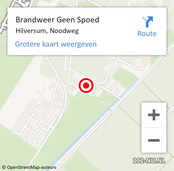Locatie op kaart van de 112 melding: Brandweer Geen Spoed Naar Hilversum, Noodweg op 26 september 2023 12:49