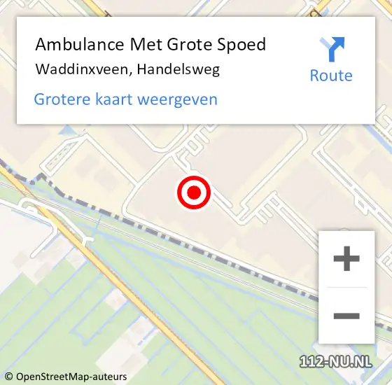 Locatie op kaart van de 112 melding: Ambulance Met Grote Spoed Naar Waddinxveen, Handelsweg op 26 september 2023 13:00