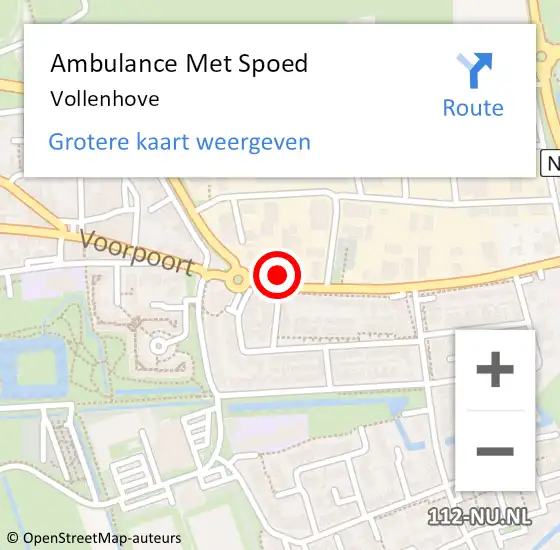 Locatie op kaart van de 112 melding: Ambulance Met Spoed Naar Vollenhove op 26 september 2023 13:12