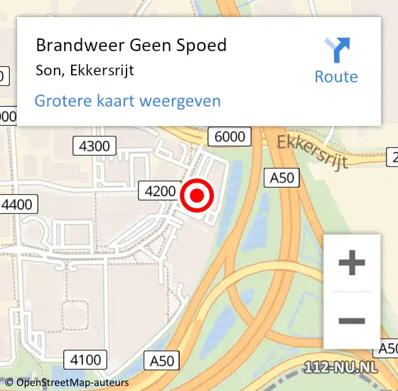 Locatie op kaart van de 112 melding: Brandweer Geen Spoed Naar Son, Ekkersrijt op 26 september 2023 13:36