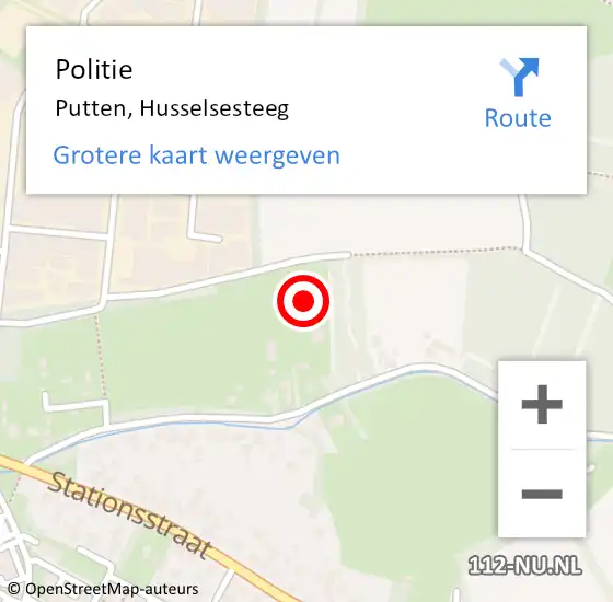 Locatie op kaart van de 112 melding: Politie Putten, Husselsesteeg op 26 september 2023 13:44