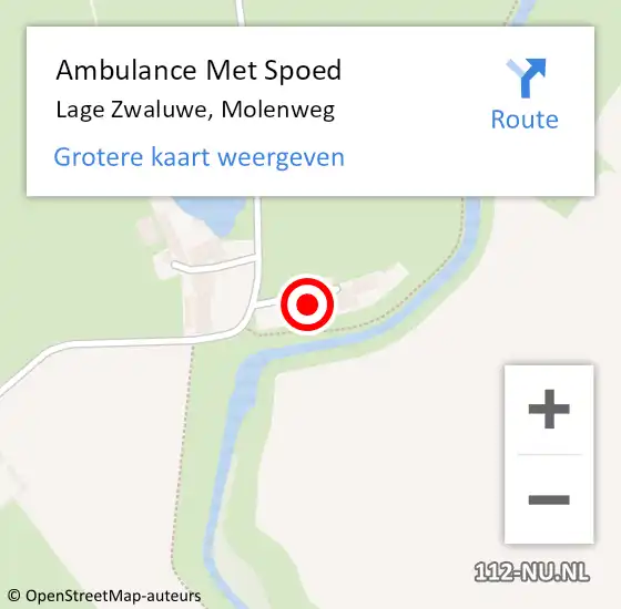 Locatie op kaart van de 112 melding: Ambulance Met Spoed Naar Lage Zwaluwe, Molenweg op 9 september 2014 14:07