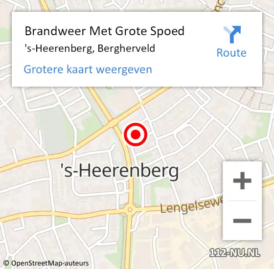 Locatie op kaart van de 112 melding: Brandweer Met Grote Spoed Naar 's-Heerenberg, Bergherveld op 9 september 2014 14:12