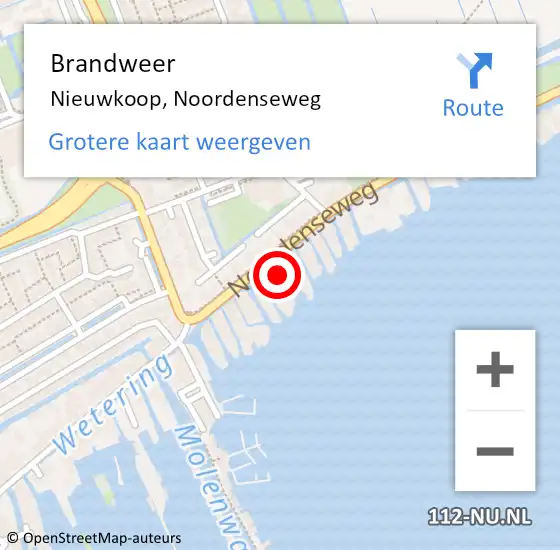 Locatie op kaart van de 112 melding: Brandweer Nieuwkoop, Noordenseweg op 26 september 2023 14:57