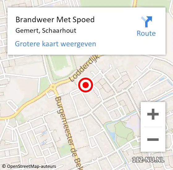 Locatie op kaart van de 112 melding: Brandweer Met Spoed Naar Gemert, Schaarhout op 26 september 2023 15:05