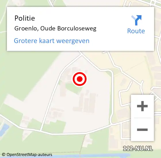 Locatie op kaart van de 112 melding: Politie Groenlo, Oude Borculoseweg op 26 september 2023 15:25