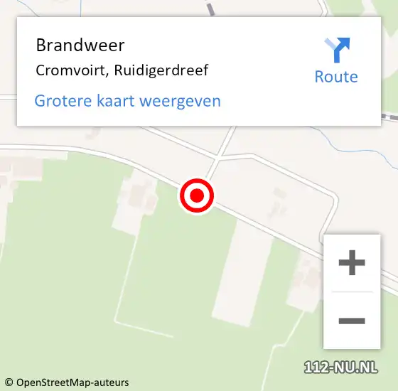 Locatie op kaart van de 112 melding: Brandweer Cromvoirt, Ruidigerdreef op 9 september 2014 14:24