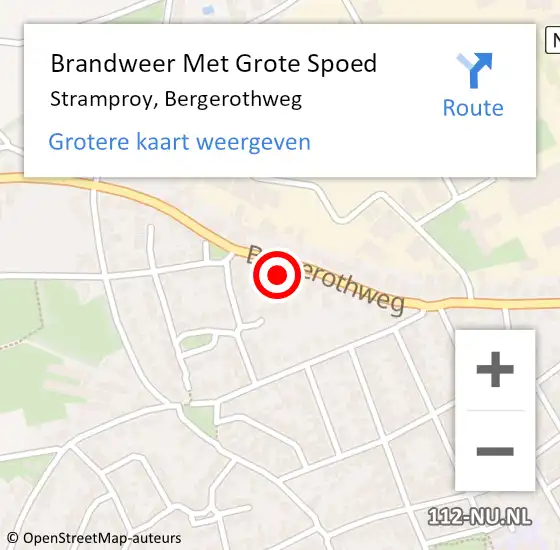 Locatie op kaart van de 112 melding: Brandweer Met Grote Spoed Naar Stramproy, Bergerothweg op 26 september 2023 16:30