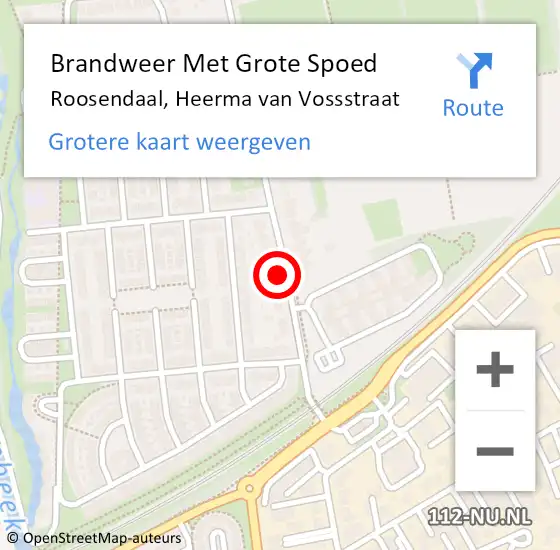 Locatie op kaart van de 112 melding: Brandweer Met Grote Spoed Naar Roosendaal, Heerma van Vossstraat op 26 september 2023 16:30