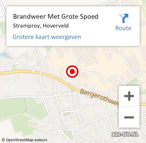 Locatie op kaart van de 112 melding: Brandweer Met Grote Spoed Naar Stramproy, Hoverveld op 26 september 2023 16:32