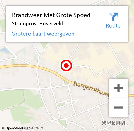 Locatie op kaart van de 112 melding: Brandweer Met Grote Spoed Naar Stramproy, Hoverveld op 26 september 2023 16:34