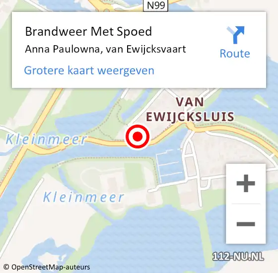 Locatie op kaart van de 112 melding: Brandweer Met Spoed Naar Anna Paulowna, van Ewijcksvaart op 26 september 2023 17:04
