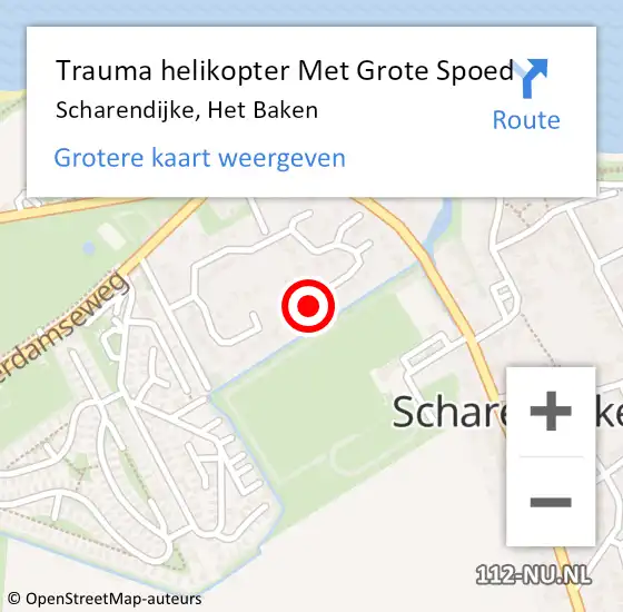 Locatie op kaart van de 112 melding: Trauma helikopter Met Grote Spoed Naar Scharendijke, Het Baken op 26 september 2023 17:44