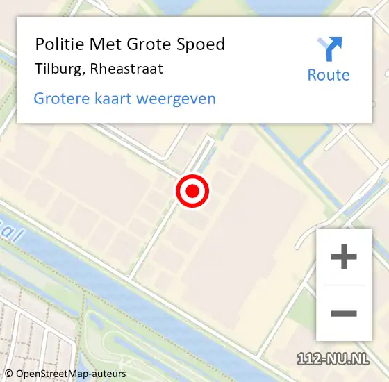 Locatie op kaart van de 112 melding: Politie Met Grote Spoed Naar Tilburg, Rheastraat op 26 september 2023 17:54