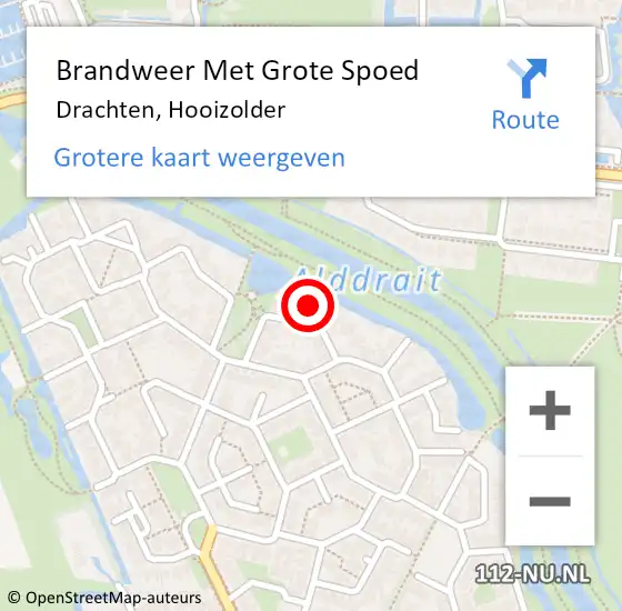 Locatie op kaart van de 112 melding: Brandweer Met Grote Spoed Naar Drachten, Hooizolder op 26 september 2023 17:58