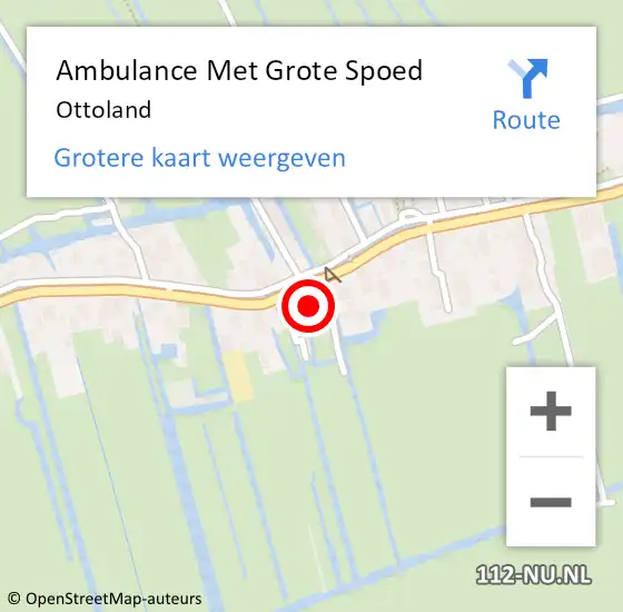 Locatie op kaart van de 112 melding: Ambulance Met Grote Spoed Naar Ottoland op 26 september 2023 17:59