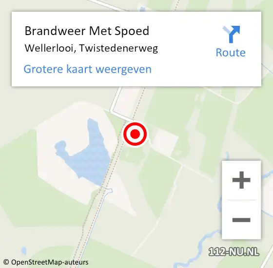 Locatie op kaart van de 112 melding: Brandweer Met Spoed Naar Wellerlooi, Twistedenerweg op 26 september 2023 19:49