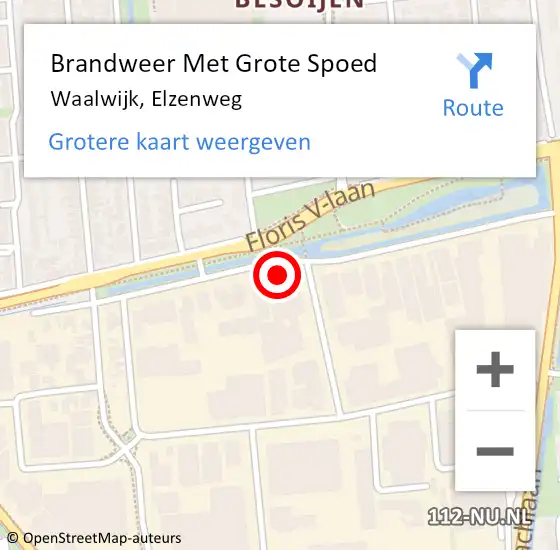 Locatie op kaart van de 112 melding: Brandweer Met Grote Spoed Naar Waalwijk, Elzenweg op 26 september 2023 21:42