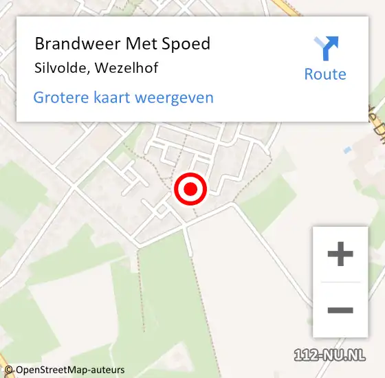 Locatie op kaart van de 112 melding: Brandweer Met Spoed Naar Silvolde, Wezelhof op 27 september 2023 00:25