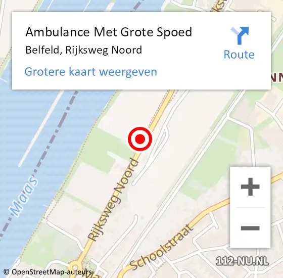 Locatie op kaart van de 112 melding: Ambulance Met Grote Spoed Naar Belfeld, Rijksweg Noord op 27 september 2023 01:59