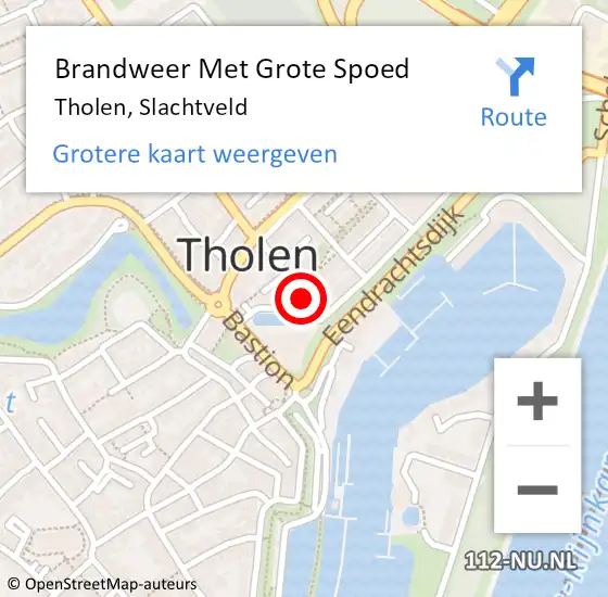 Locatie op kaart van de 112 melding: Brandweer Met Grote Spoed Naar Tholen, Slachtveld op 27 september 2023 02:19