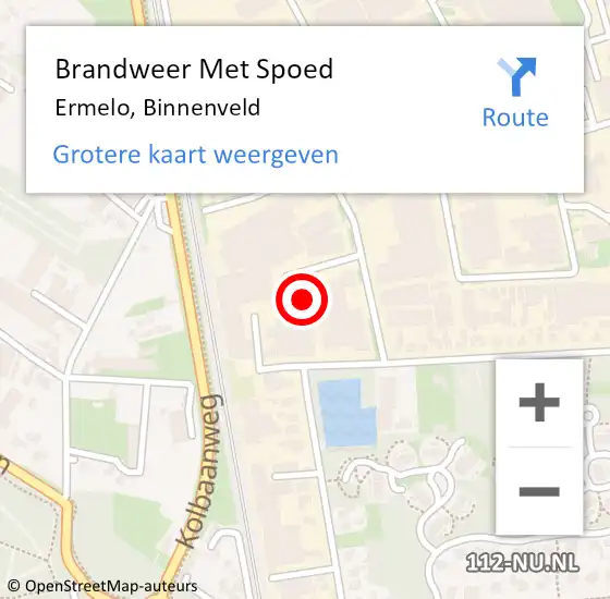 Locatie op kaart van de 112 melding: Brandweer Met Spoed Naar Ermelo, Binnenveld op 27 september 2023 03:44