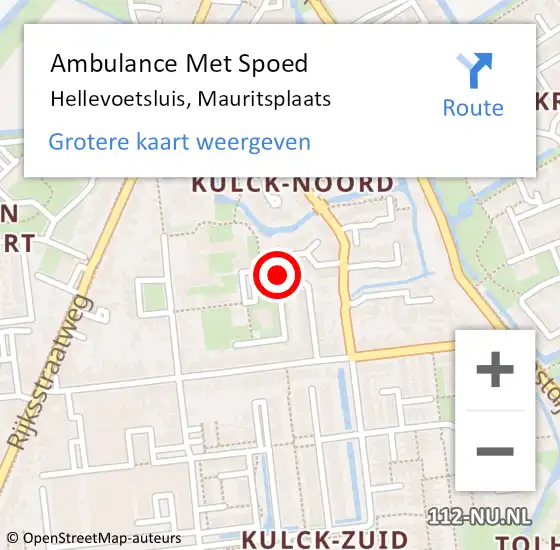 Locatie op kaart van de 112 melding: Ambulance Met Spoed Naar Hellevoetsluis, Mauritsplaats op 27 september 2023 09:17