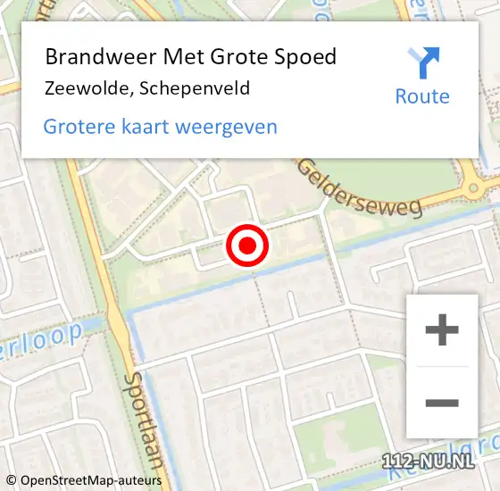 Locatie op kaart van de 112 melding: Brandweer Met Grote Spoed Naar Zeewolde, Schepenveld op 27 september 2023 10:34