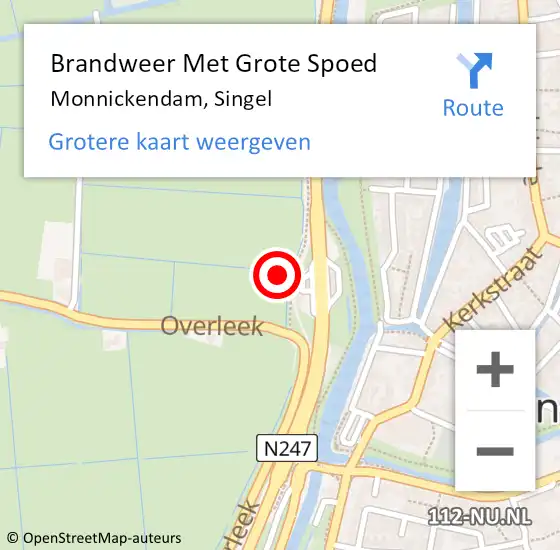 Locatie op kaart van de 112 melding: Brandweer Met Grote Spoed Naar Monnickendam, Singel op 27 september 2023 10:39