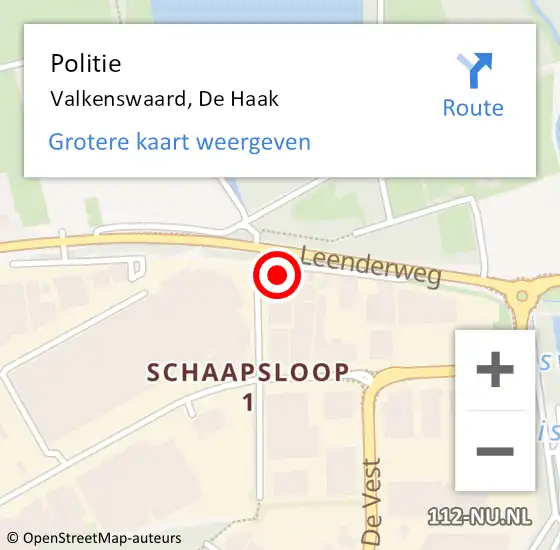 Locatie op kaart van de 112 melding: Politie Valkenswaard, De Haak op 27 september 2023 11:31