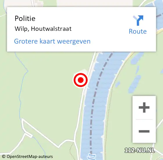 Locatie op kaart van de 112 melding: Politie Wilp, Houtwalstraat op 27 september 2023 12:04