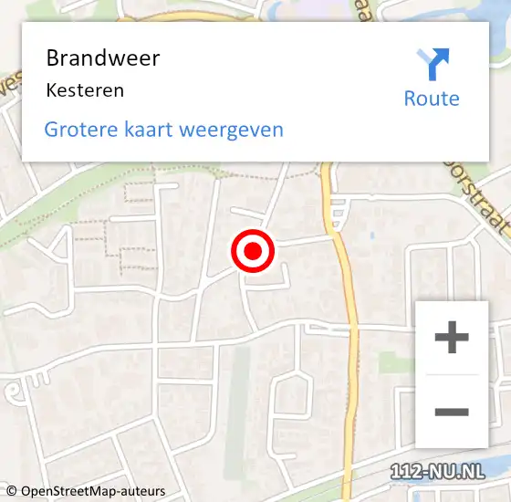 Locatie op kaart van de 112 melding: Brandweer Kesteren op 27 september 2023 12:04